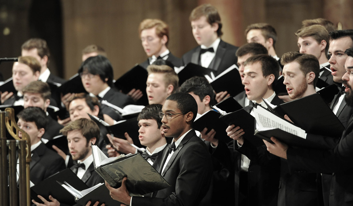 Chorus performing in concert dress