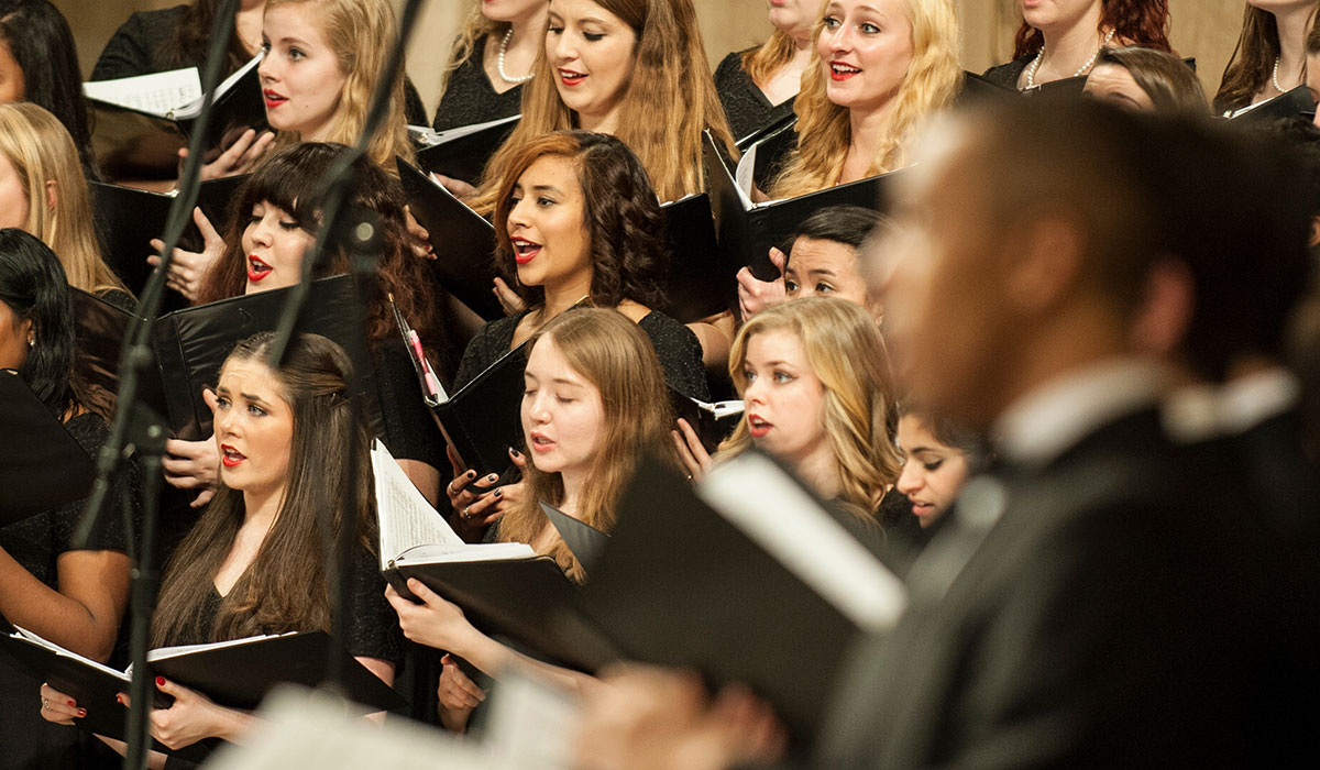Students singing