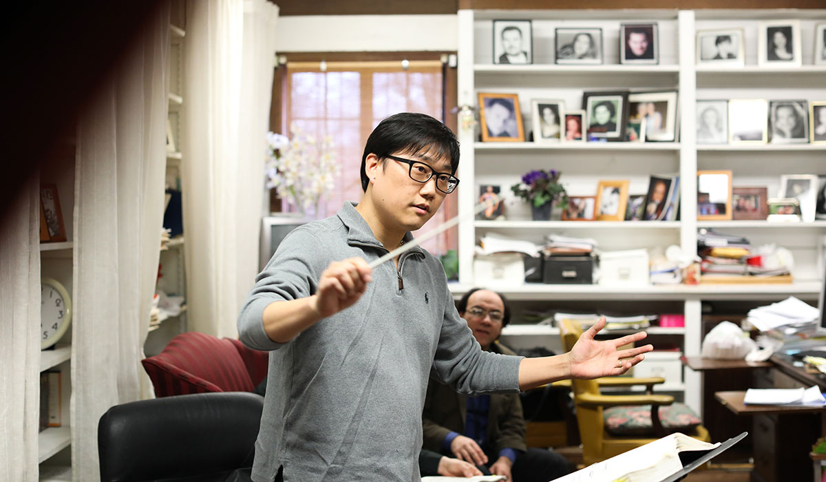 Students conducting